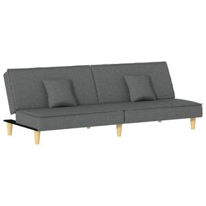 vidaXL Canapea extensibilă, gri &icirc;nchis, material textil