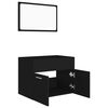 vidaXL Set mobilier de baie, 2 piese, negru, PAL