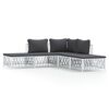 vidaXL Set mobilier de grădină, 5 piese, cu perne, alb, oțel