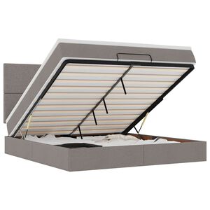 vidaXL Cadru de pat otoman cu saltea Taupe 180x200cm Material