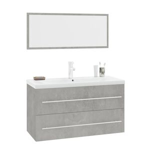 vidaXL Set mobilier de baie, 3 piese, gri beton