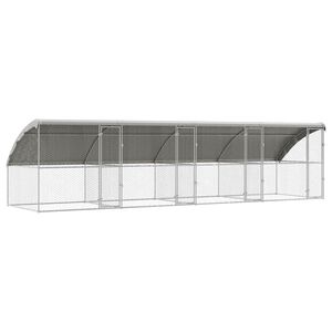 vidaXL Cușcă pentru c&acirc;ini 4 pcs Argintiu 8 x 2 x 2 m Oțel galvanizat