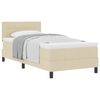 vidaXL Pat cu arcuri cu headboard Manual Crem 80 x 200 cm țesătură
