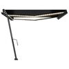 vidaXL Copertină retractabilă manual cu LED, antracit, 450x300 cm