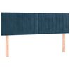 vidaXL Pat box spring cu saltea, albastru &icirc;nchis, 140x190 cm, catifea