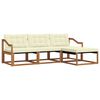 vidaXL Set de canapele de exterior cu pernă 4 pcs Natural și Crem