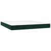 vidaXL Pat box spring cu saltea, verde &icirc;nchis, 180x200 cm, catifea