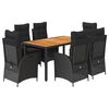 vidaXL Set mobilier de grădină cu perne, 7 piese, negru, poliratan