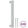 vidaXL M&acirc;nere de dulap, 20 buc., argintiu, 160 mm, oțel inoxidabil