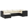 vidaXL Set mobilier de grădină cu perne, 6 piese, negru, poliratan