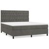 vidaXL Pat box spring cu saltea, gri &icirc;nchis, 180x200 cm, catifea