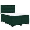 vidaXL Pat box spring cu saltea, verde &icirc;nchis, 140x200 cm, catifea