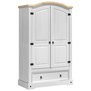 vidaXL Dulap CORONA Alb 101 x 52 x 170 cm Lemn de pin masiv