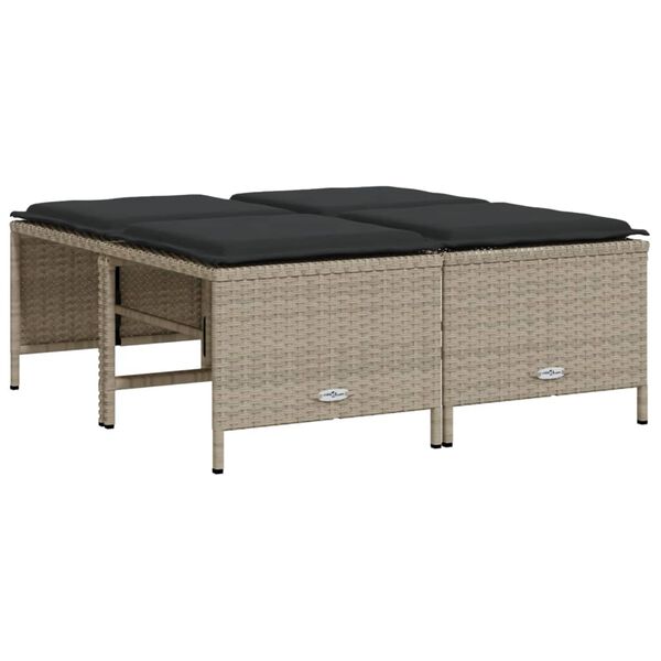 vidaXL Set canapele de grădină cu perne, 5 piese gri deschis poliratan