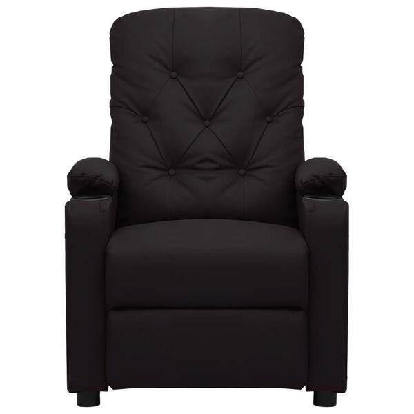 vidaXL Fotoliu rabatabil, negru, piele ecologică