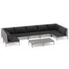 vidaXL Set mobilier de grădină cu perne, 8 piese,gri &icirc;nchis, poliratan