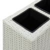 vidaXL Strat înălțat grădină 4 ghivece, alb, 80x22x79 cm, poliratan
