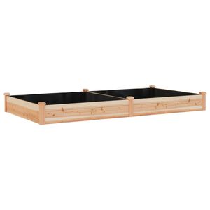 vidaXL Strat de grădină &icirc;nălțat cu căptușeală, 240x120x25 cm lemn brad
