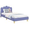 vidaXL Cadru de pat pentru copii cu spătar Albastru Jeans 80 x 200 cm