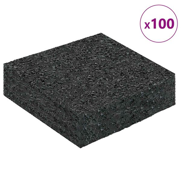 vidaXL Pat din granulate de cauciuc Negru 9 x 9 x 2 cm Cauciuc