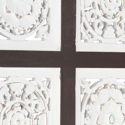 vidaXL Panou de perete sculptat manual, maro și alb, 40x80x1,5 cm, MDF