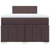 vidaXL Pat box spring cu saltea, maro &icirc;nchis, 120x190 cm, textil