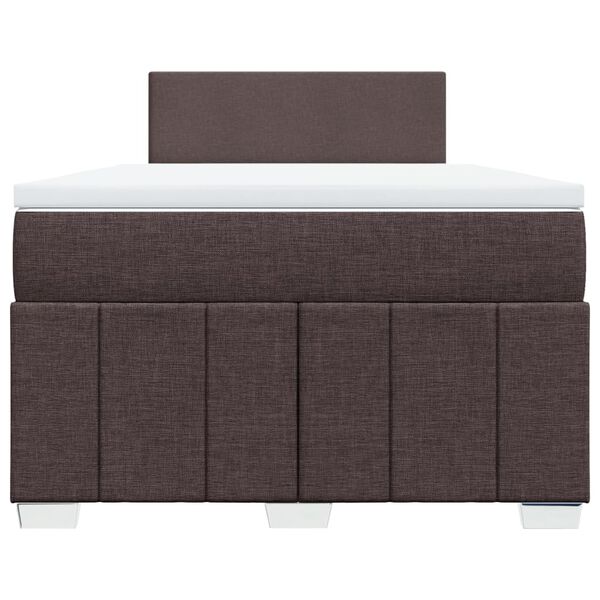 vidaXL Pat box spring cu saltea, maro &icirc;nchis, 120x190 cm, textil