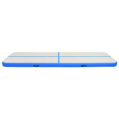vidaXL Saltea gimnastică gonflabilă cu pompă albastru 600x100x15cm PVC
