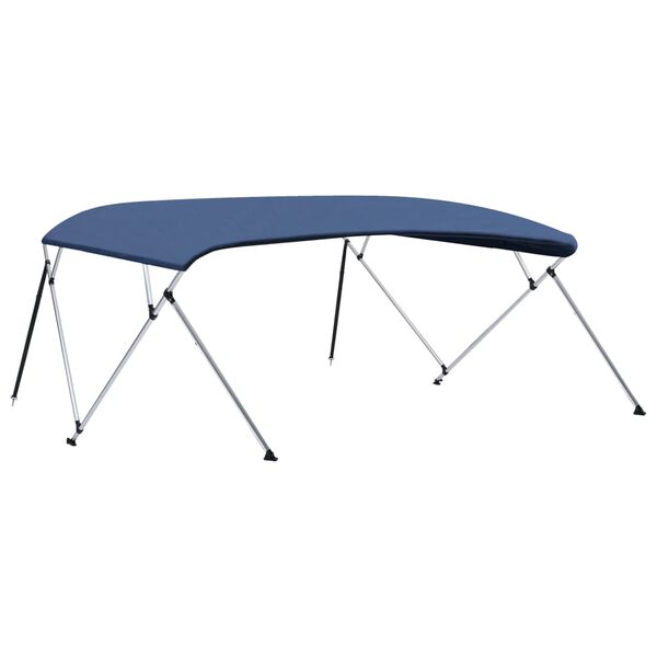 vidaXL Parasolar barcă Bimini 4 arcuri bleumarin, 243x(230-244)x137 cm