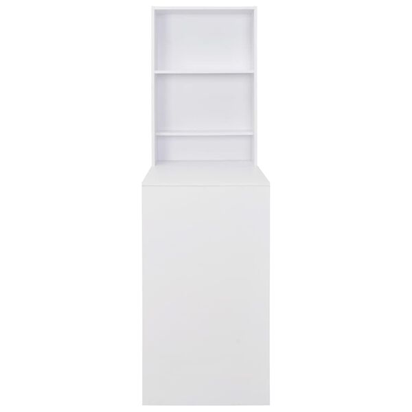vidaXL Masă de bar cu dulap, alb, 115 x 59 x 200 cm