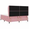 vidaXL Pat cu arcuri cu saltea cu headboard Roz 200 x 180 cm Poliester