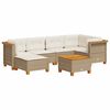 vidaXL Set canapele de grădină, 7 piese, cu perne, bej, poliratan