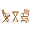 vidaXL Set mobilier bistro pliabil, 3 piese, lemn masiv de acacia