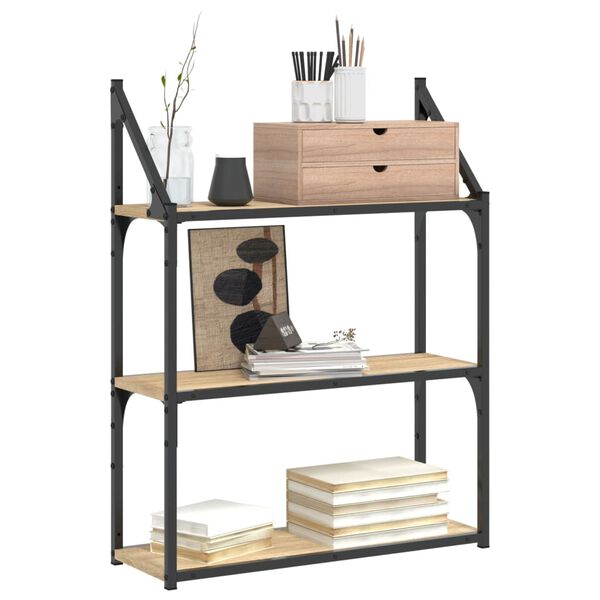 vidaXL Raft cu 3 niveluri stejar sonoma 60x21x78,5 cm, lemn prelucrat