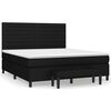 vidaXL Pat box spring cu saltea, negru, 160x200 cm, textil