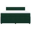 vidaXL Pat box spring cu saltea, verde &icirc;nchis, 180x200 cm, catifea