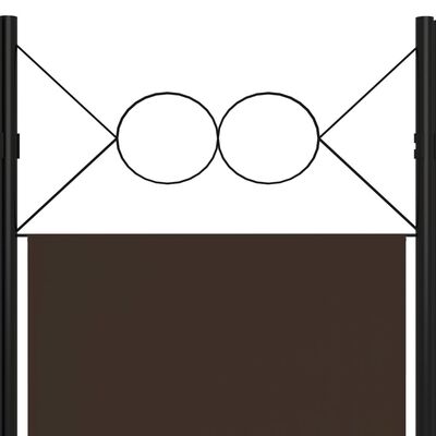 vidaXL Paravan de cameră cu 5 panouri, maro, 200 x 180 cm