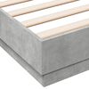 vidaXL Cadru de pat, gri beton, 135x190 cm, lemn prelucrat