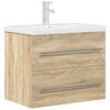 vidaXL Set mobilier de baie, 2 piese, stejar sonoma, lemn prelucrat