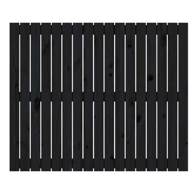 vidaXL Tăblie de pat pentru perete, negru, 108x3x90 cm, lemn masiv pin