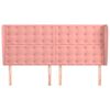 vidaXL Tăblie de pat cu aripioare, roz, 163x23x118/128 cm, catifea