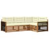 vidaXL Set de canapele de exterior cu pernă 4 pcs Natural și Crem
