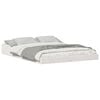 vidaXL Cadru de pat Alb 135 x 190 cm Lemn de pin masiv