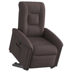 vidaXL Fotoliu rabatabil cu ridicare pe verticală, maro &icirc;nchis, textil