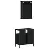 vidaXL Set mobilier de baie, 2 piese, negru, lemn compozit