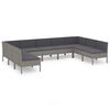 vidaXL Set mobilier de grădină cu perne, 9 piese, gri, poliratan