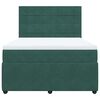 vidaXL Pat box spring cu saltea, verde &icirc;nchis, 160x200 cm, catifea