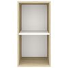 vidaXL Dulap TV montat pe perete, stejar Sonoma și alb 37x37x72 cm PAL