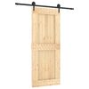 vidaXL Ușă glisantă Natural și Negru 85 x 210 cm Lemn de Pin Solid