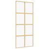 vidaXL Ușă glisantă, auriu, 90x205 cm, sticlă ESG mată și aluminiu